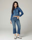 Mid Blue Cropped Denim Jacket | The Elisa