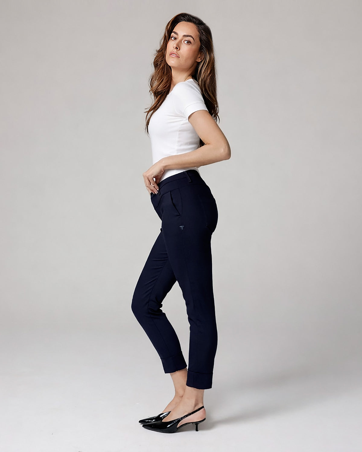 Navy Chinos, The Lola, side view