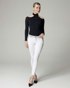 White & Silver Stripe Skinny Trousers | The Bonita