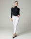 White & Silver Stripe Skinny Trousers | The Bonita