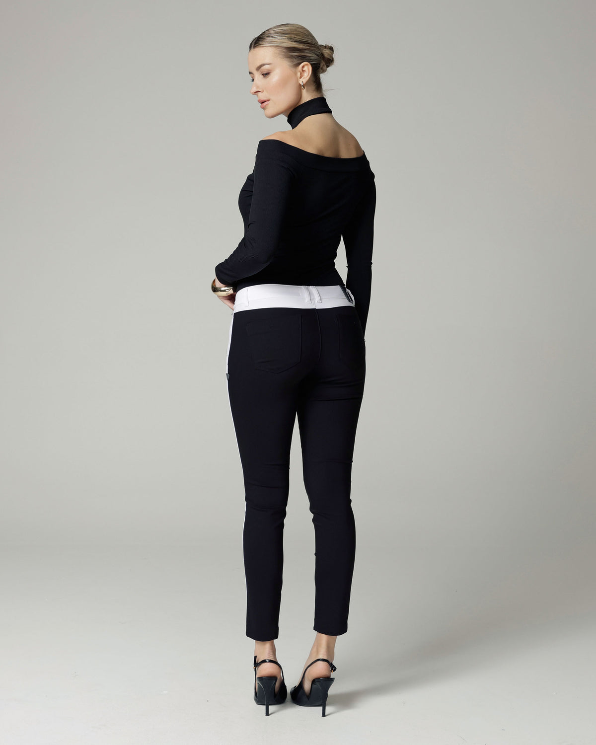 Black & White Stripe Skinny Trousers | The Bonita