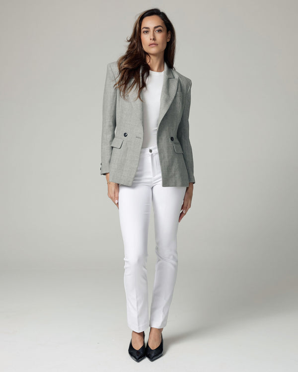 Voorbeeld: White Bootcut Flare Trousers, The Venezia, styled full-length look
