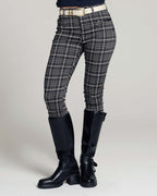 Grijze Checkprint Skinny Broek | The Elisa