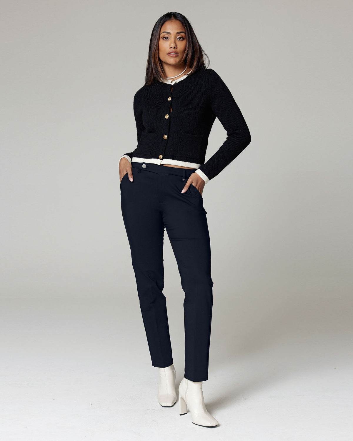 Navy Chinos, The Latina, front view