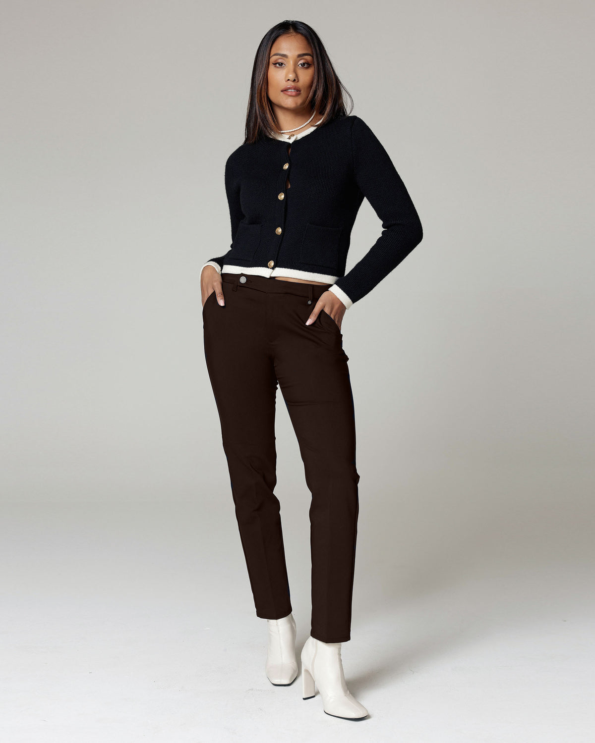 Dark Chocolate Brown Chino Broek | The Latina