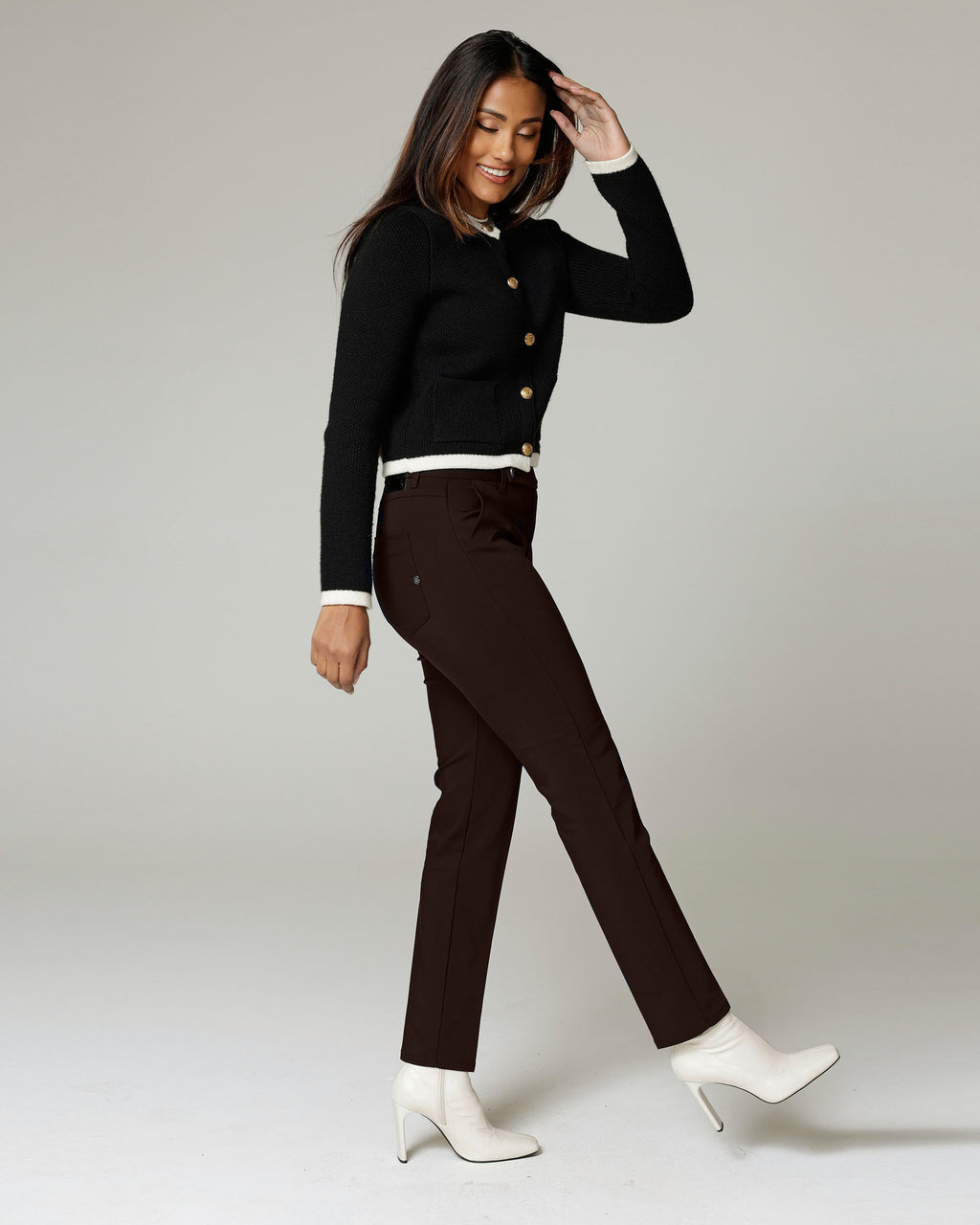 Dark Chocolate Brown Chino Broek | The Latina