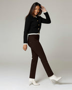 Dark Chocolate Brown Chino Broek | The Latina