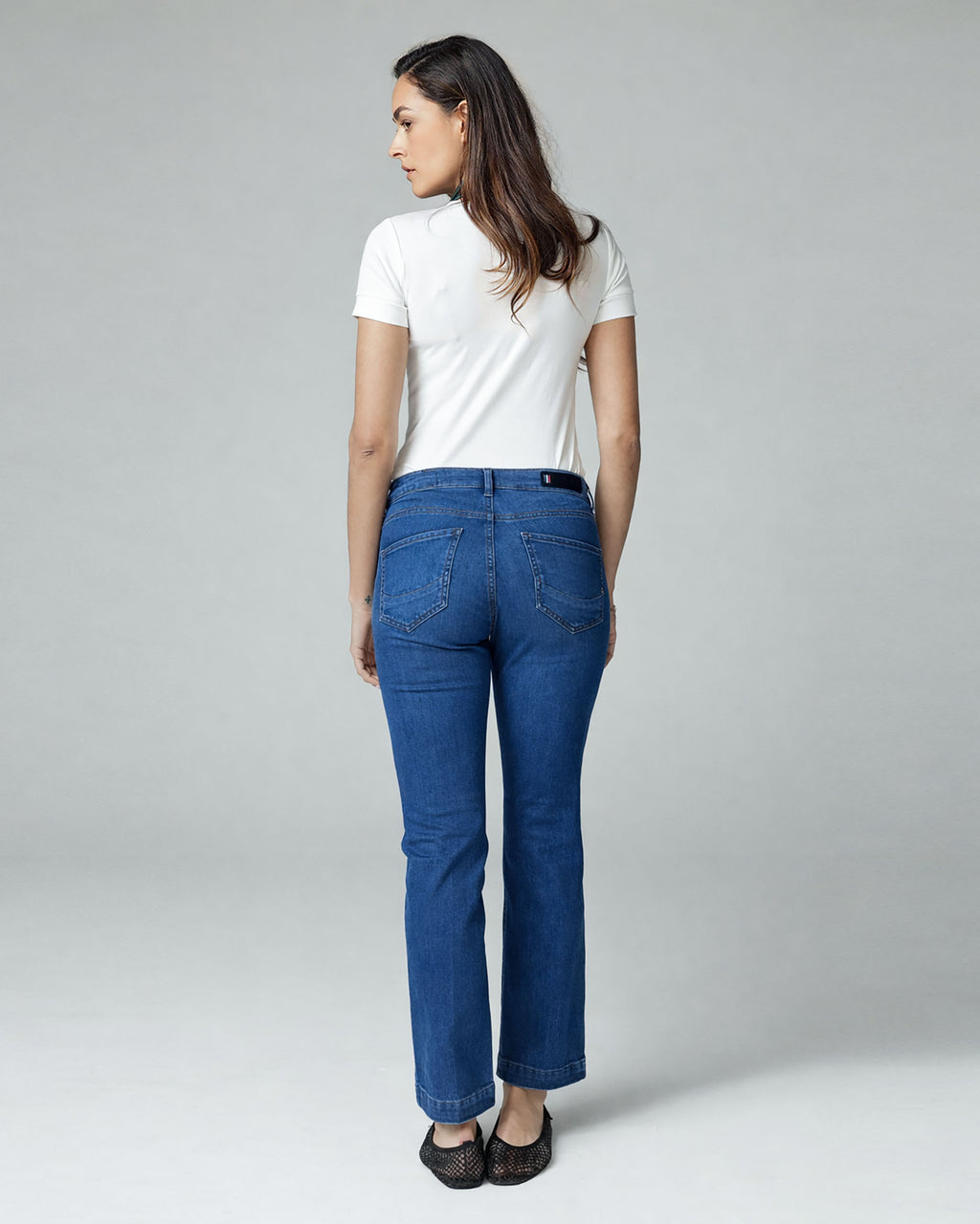 Middenblauwe Flare Mid-Rise Jeans | The Luna