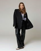 Zwarte Faux Leather Wide-Leg | The Aida