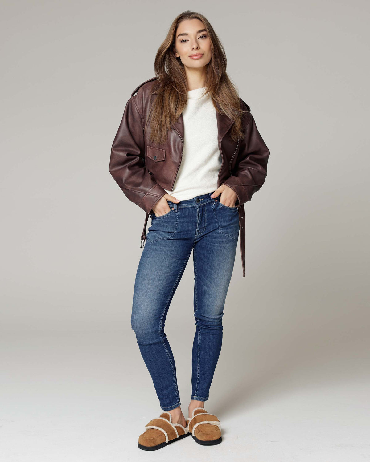 Mid Blue Skinny Jeans | The Sandra Hoofdafbeelding