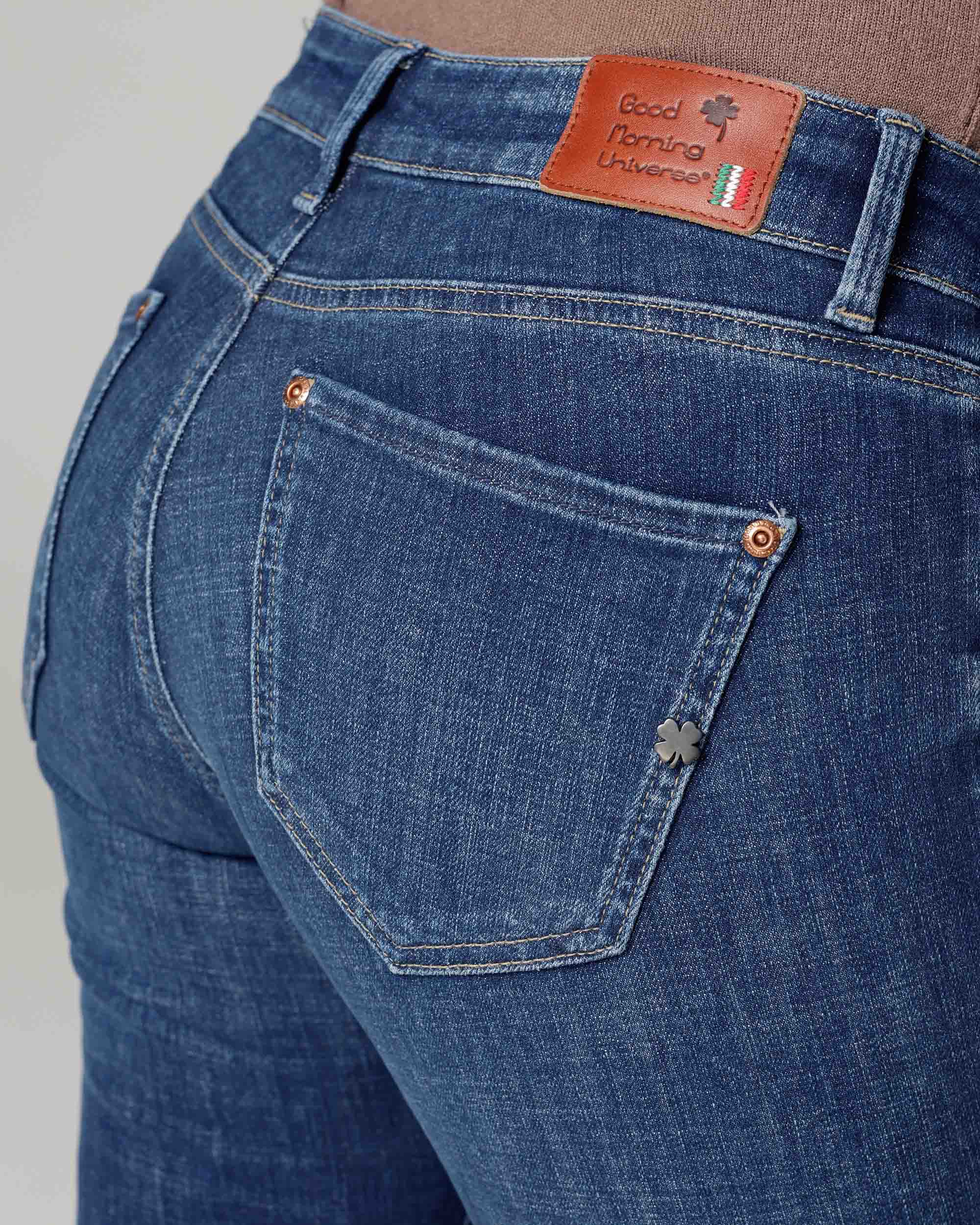 Mid Blue Flared Jeans | The Belly