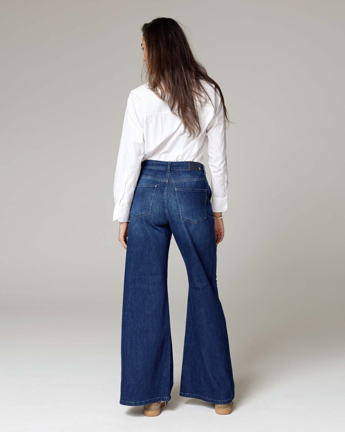 Dark Blue Wide-Leg Jeans, The Diba, back view