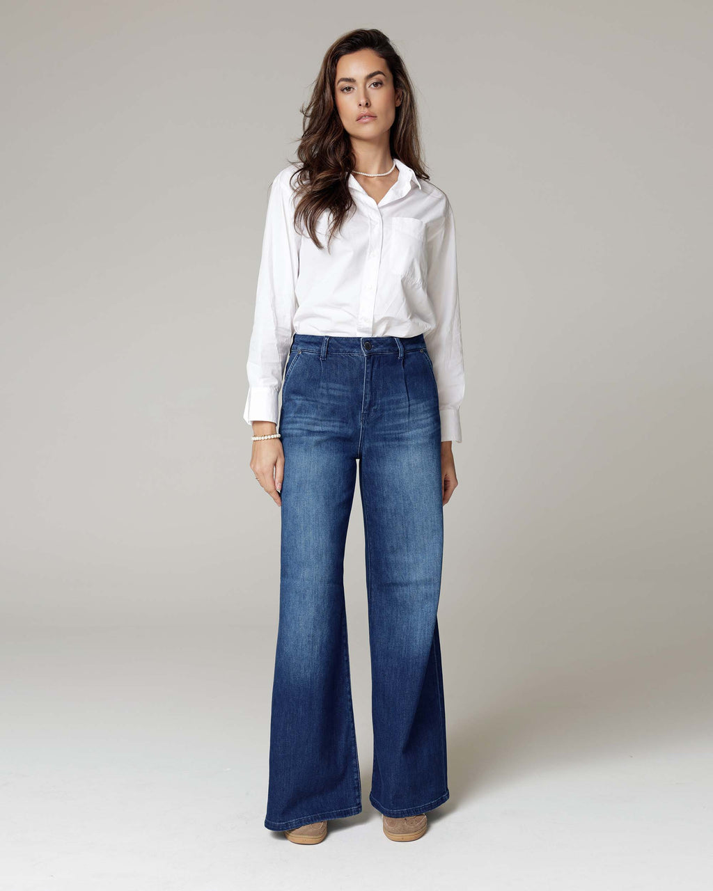 Dark Blue Wide-Leg Jeans | The Diba