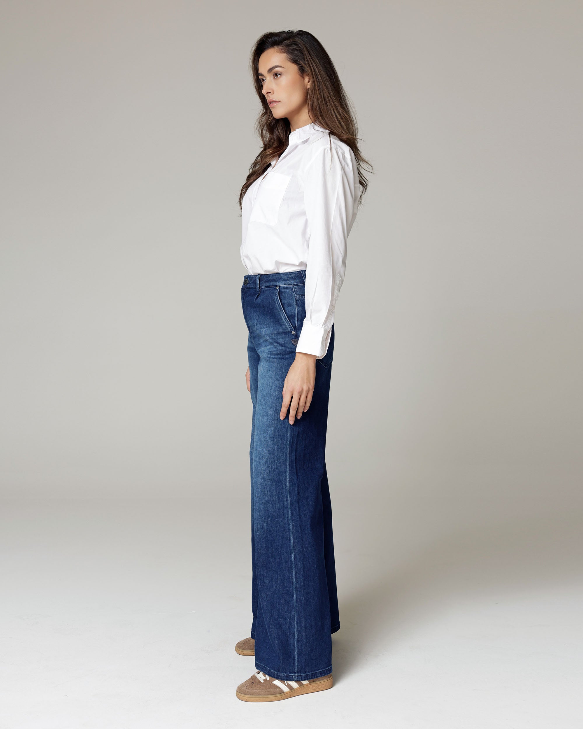 Dark Blue Wide-Leg Jeans | The Diba Secundaire afbeelding