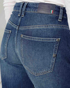 Middenblauwe Half Barrel Jeans | The Lara