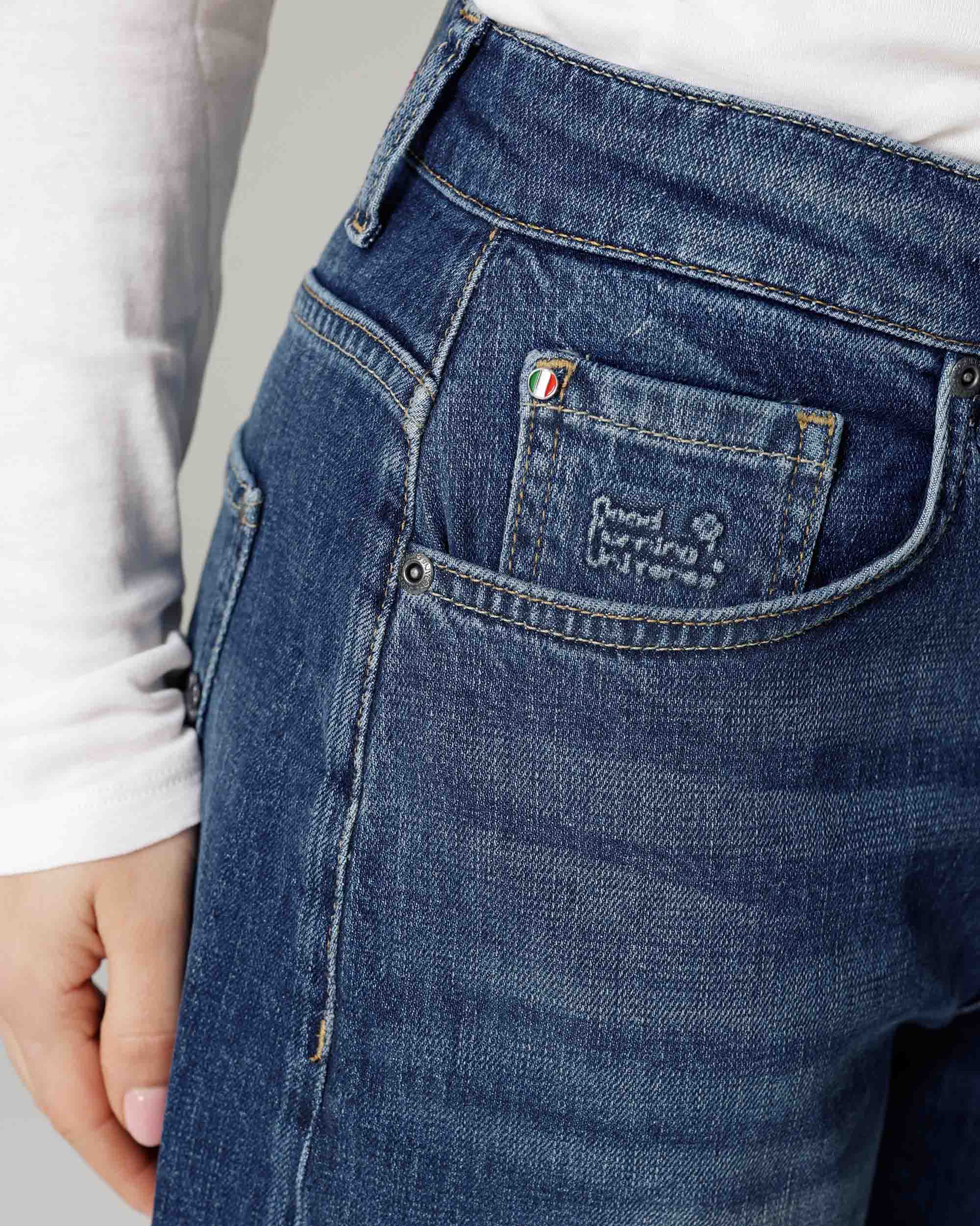 Middenblauwe Half Barrel Jeans | The Lara