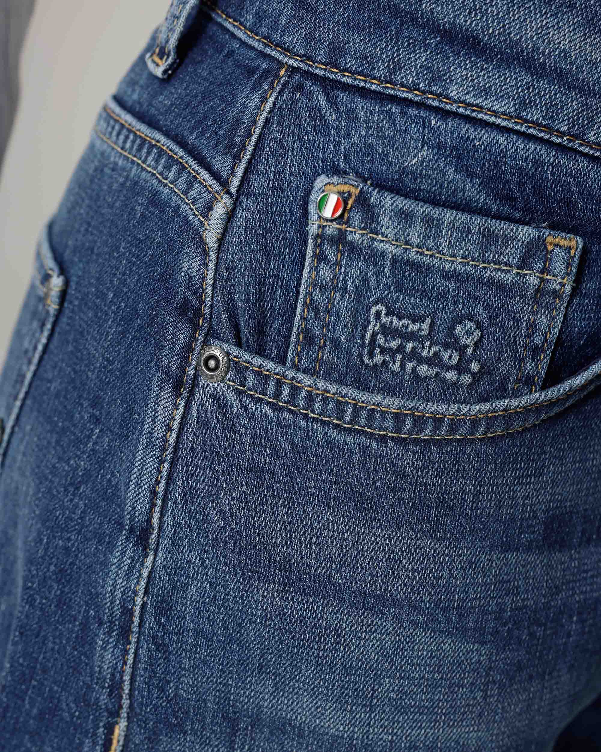 Middenblauwe Half Barrel Jeans | The Lara