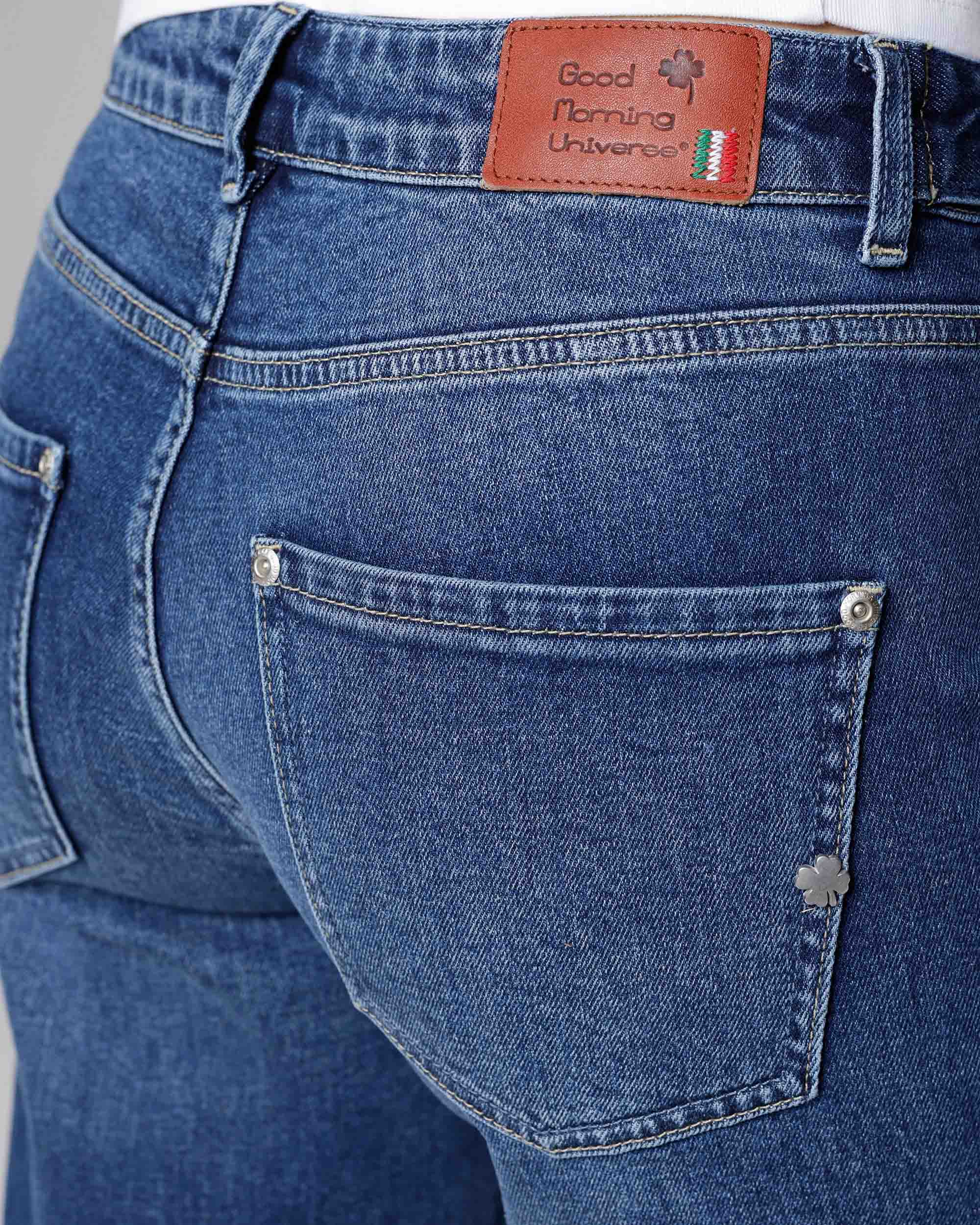 Middenblauwe Barrel-Leg Jeans | The Kristin