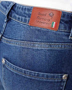 Middenblauwe Barrel-Leg Jeans | The Kristin