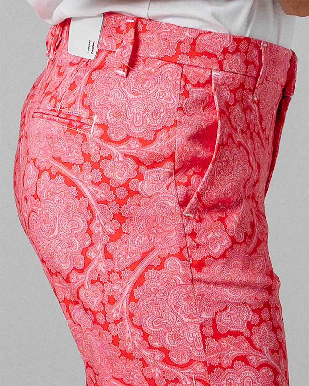 The Dolce | Pink Printed Flare Trousers
