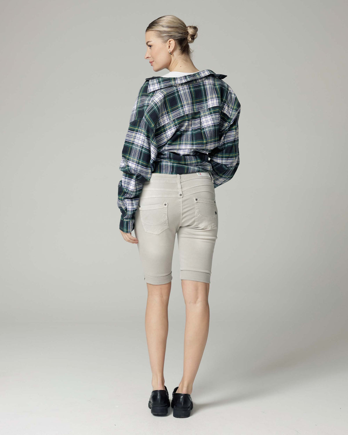 Light Grey Bermuda Shorts, The Lisa, back view