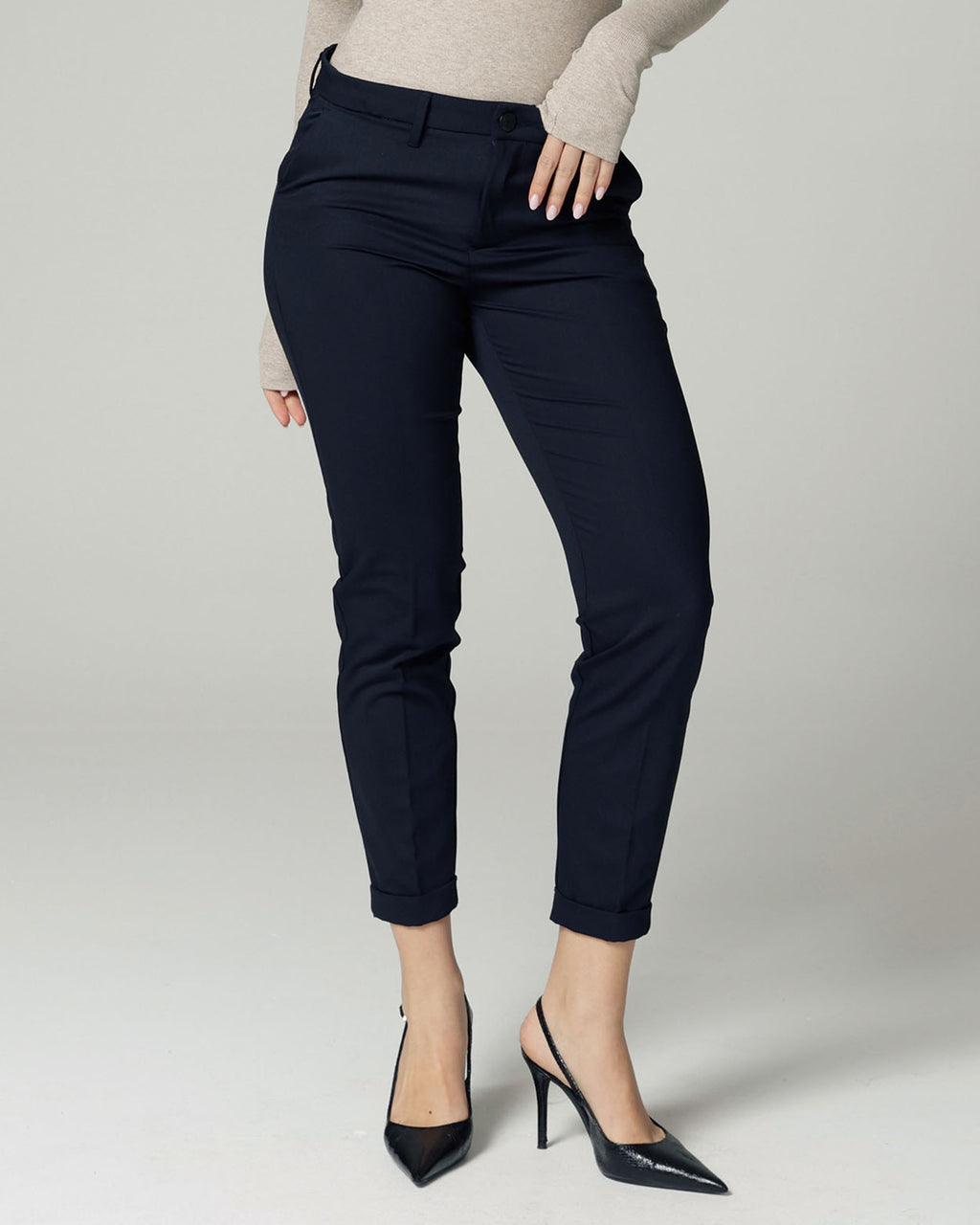Marineblauwe Slim-Tapered Chino's | The Lea