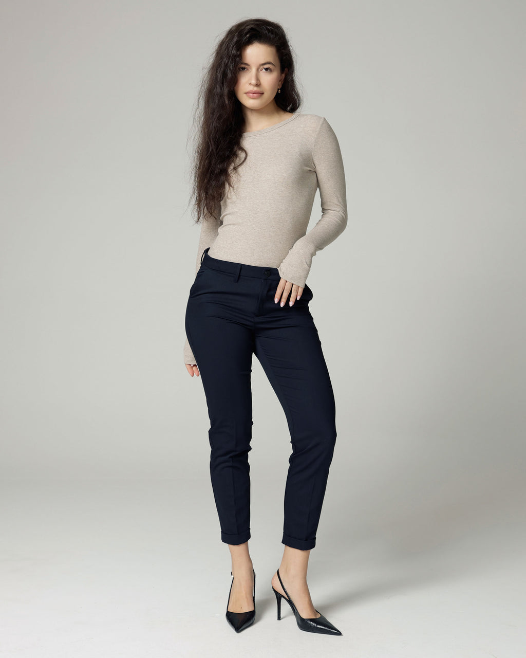 Marineblauwe Slim-Tapered Chino's | The Lea