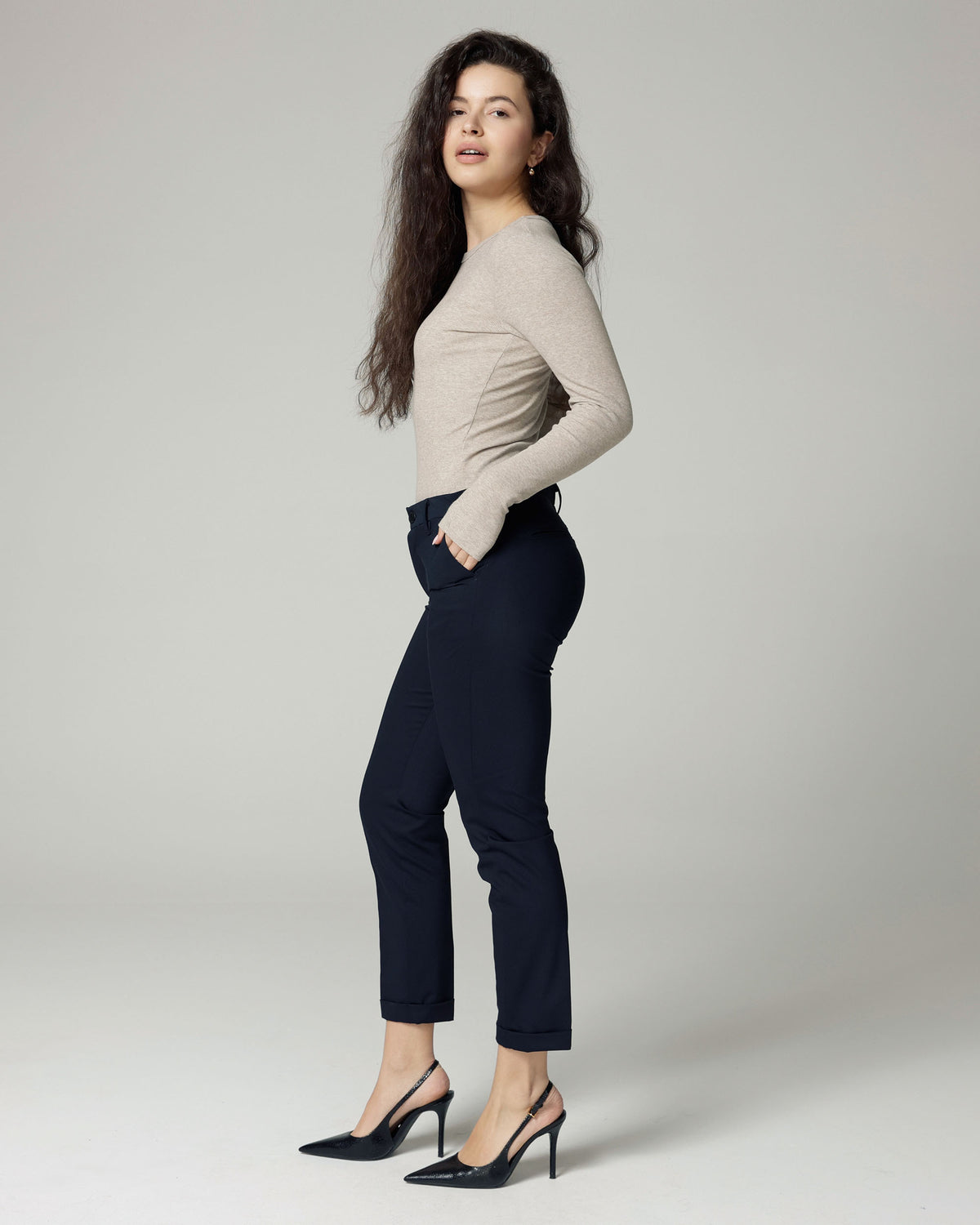 Marineblauwe Slim-Tapered Chino's | The Lea